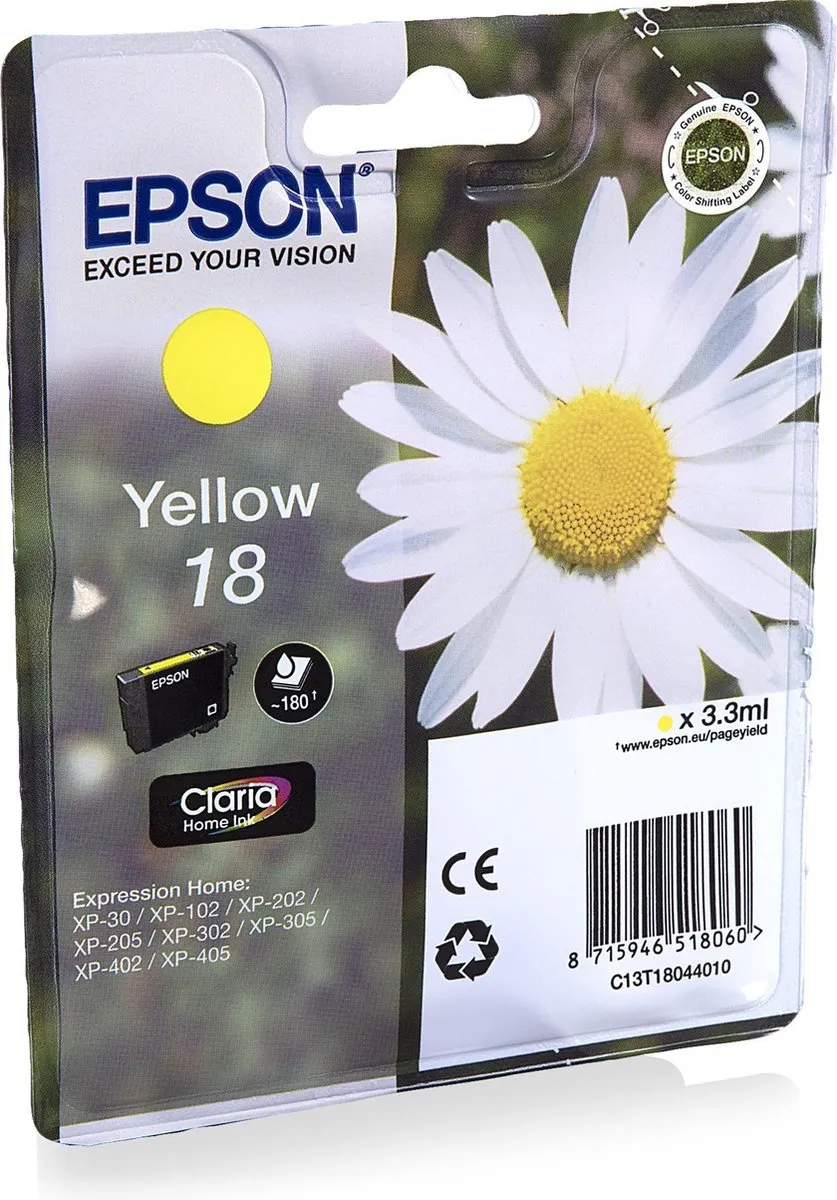 Epson T180440 Originele Inktcartridge Geel 3,3ml