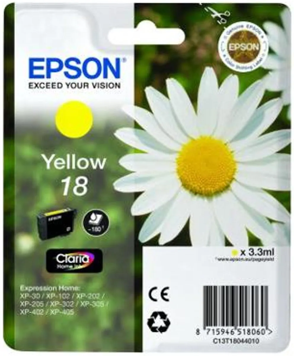 Epson T180440 Originele Inktcartridge Geel 3,3ml