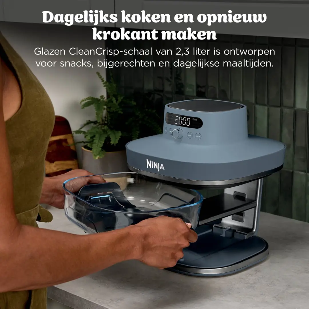Ninja CRISPi PRO AS101EUCY Airfryer 2050W - 7 Functies - 2,3L & 5,7L Glas - Donkerblauw