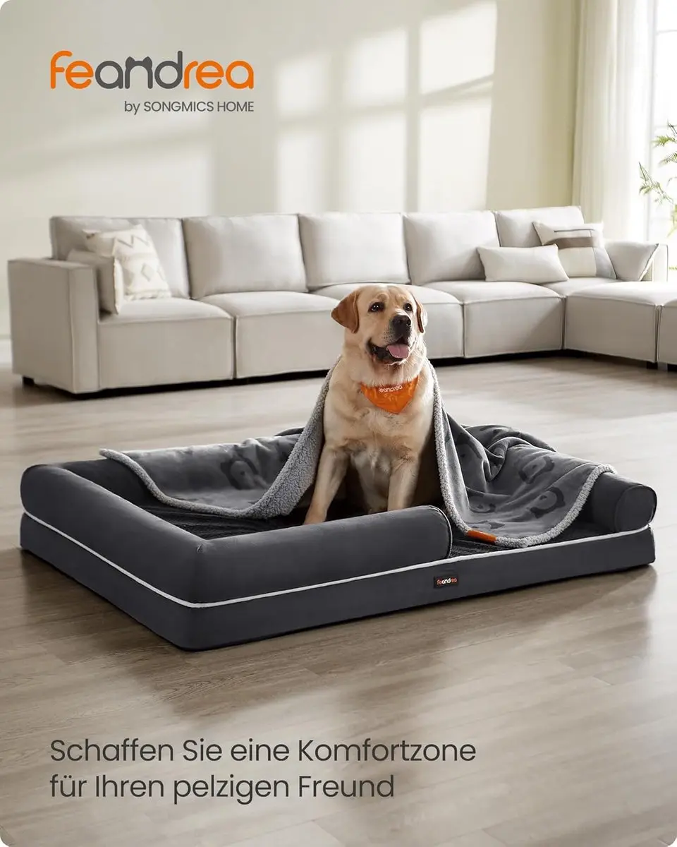 Songmics Orthopedisch Hondenbed PGW079G01V1 - 135x107x23cm - Donkergrijs