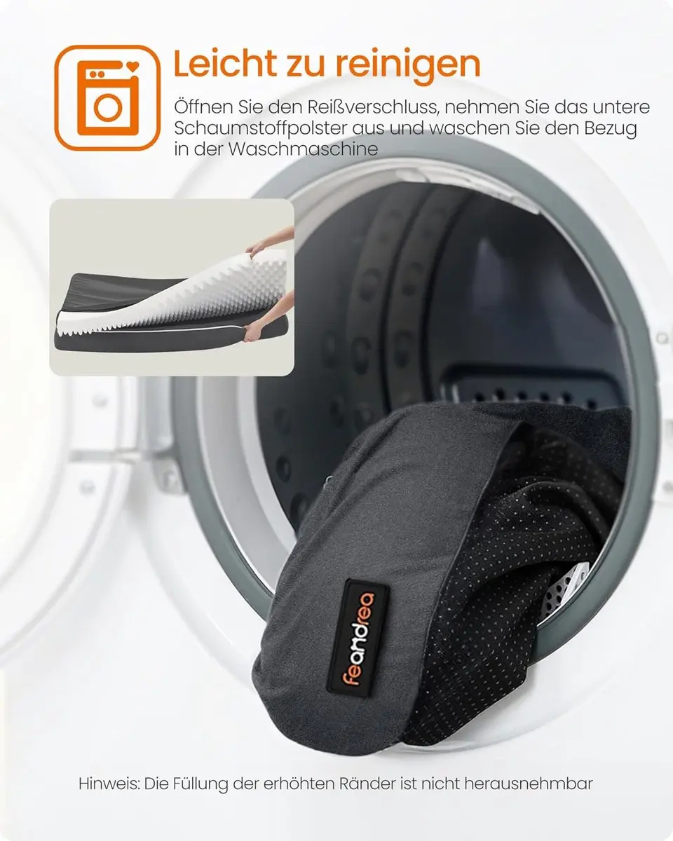 Songmics Orthopedisch Hondenbed PGW079G01V1 - 135x107x23cm - Donkergrijs - afbeelding 6 van 6