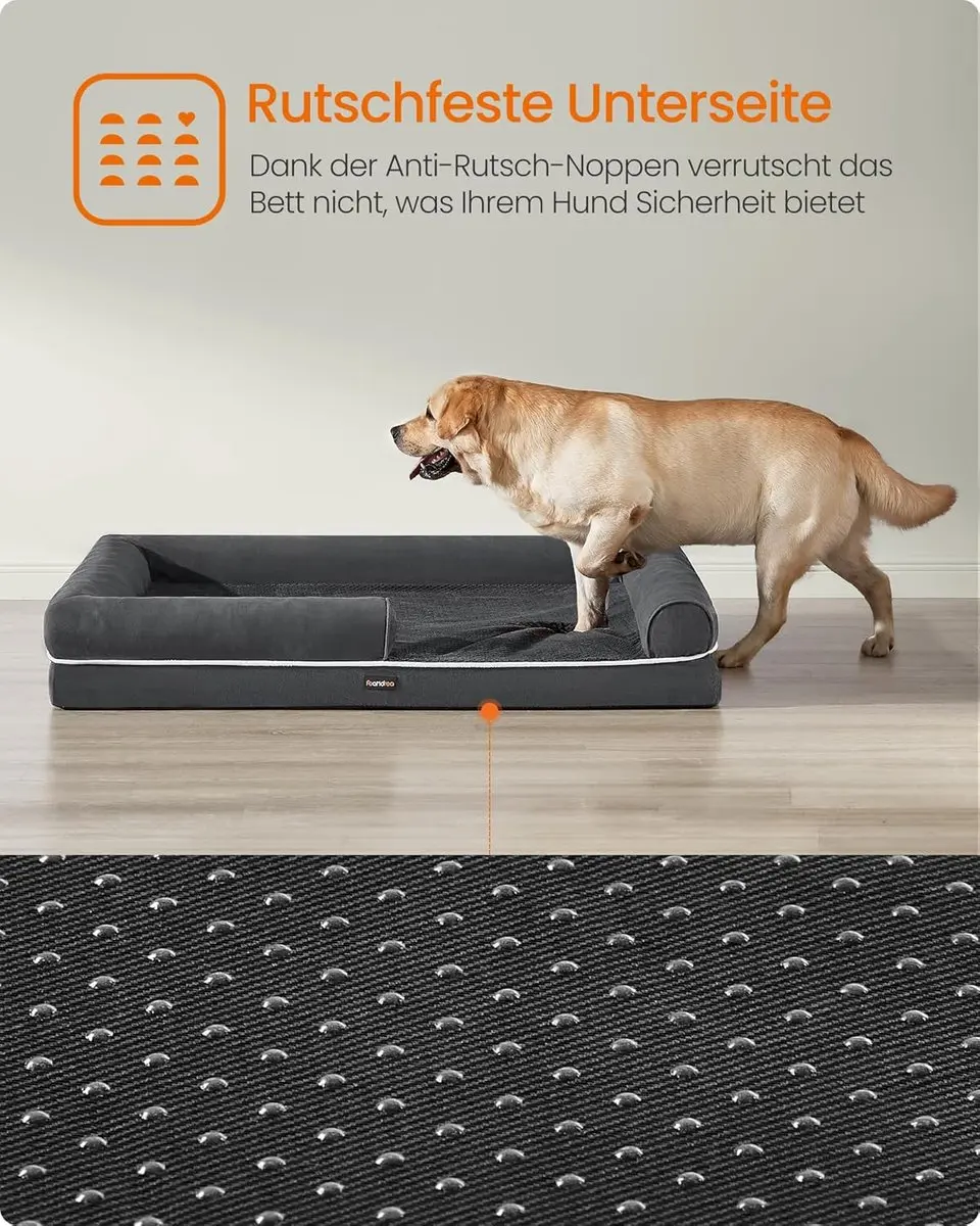 Songmics Orthopedisch Hondenbed PGW079G01V1 - 135x107x23cm - Donkergrijs