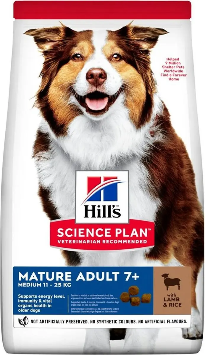 Hill's Canine Mature Adult Medium Lam - Rijst 14kg