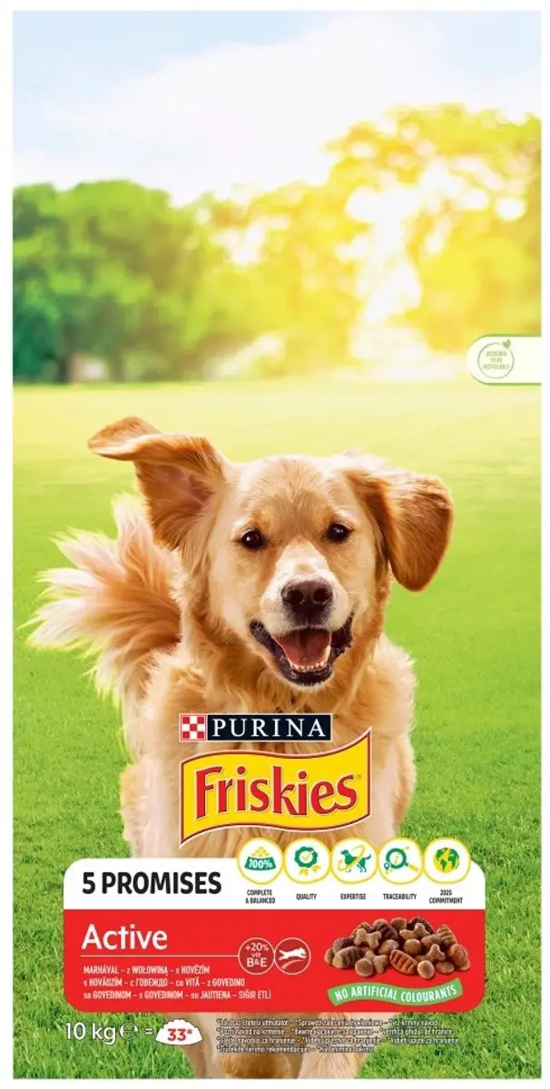 Purina Friskies Droogvoer Actieve Honden 10kg - Rundvlees