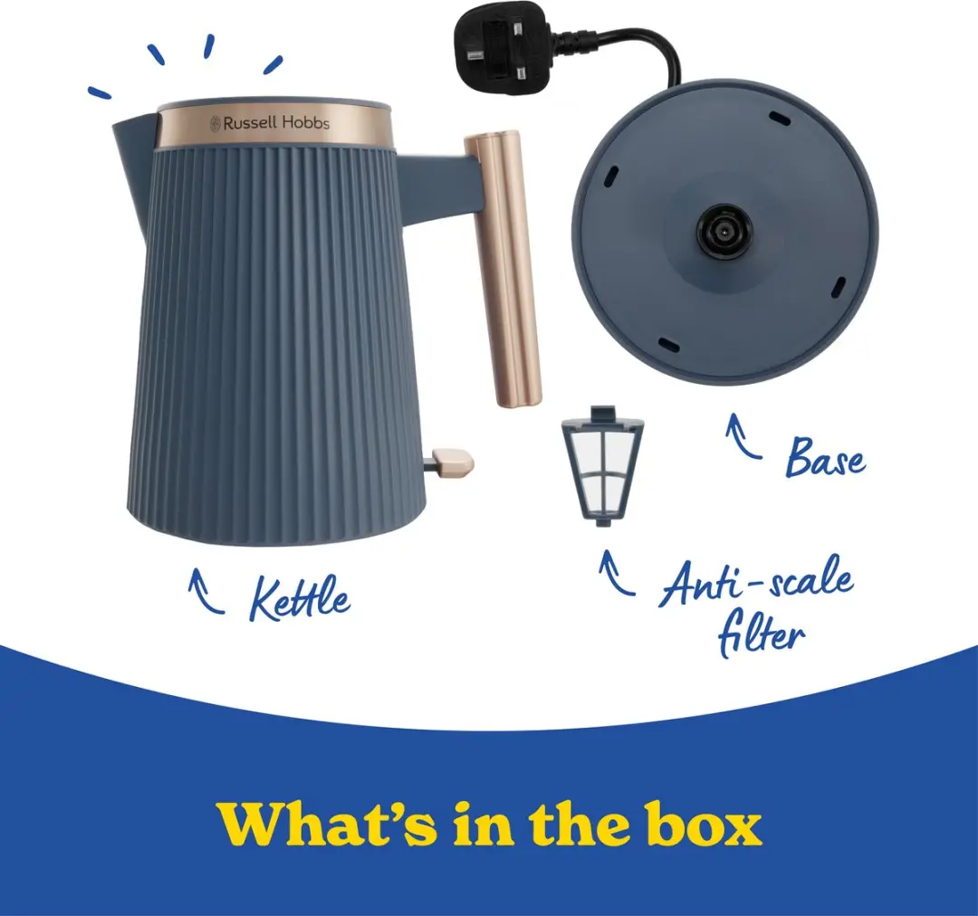 Russell Hobbs Brontë Waterkoker 2400W 1.7L - Navy/Goud