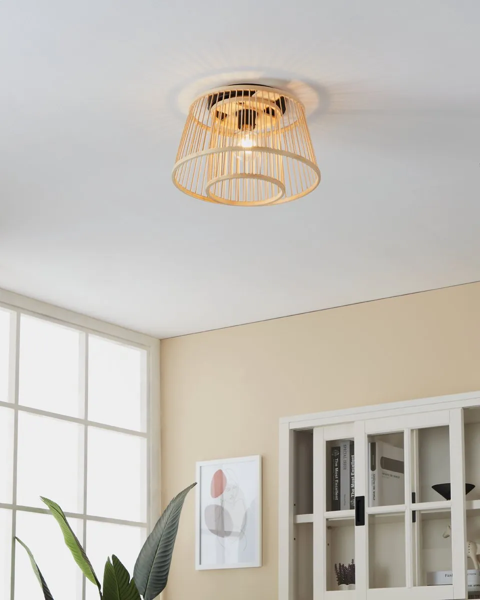 Eglo Hykeham Plafondlamp Ø38cm - Zwart/Bruin