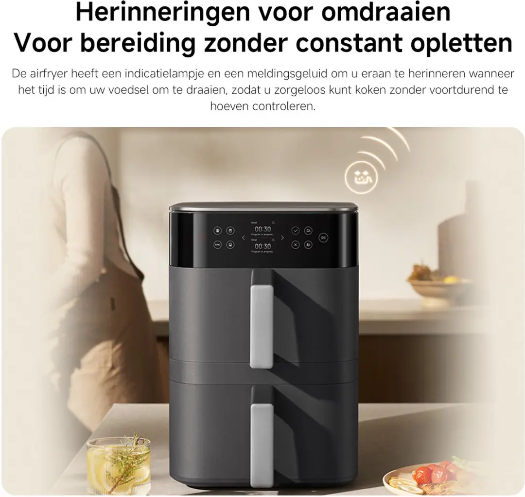 Xiaomi Smart Double Stack Airfryer 12L - 2800W - Zwart