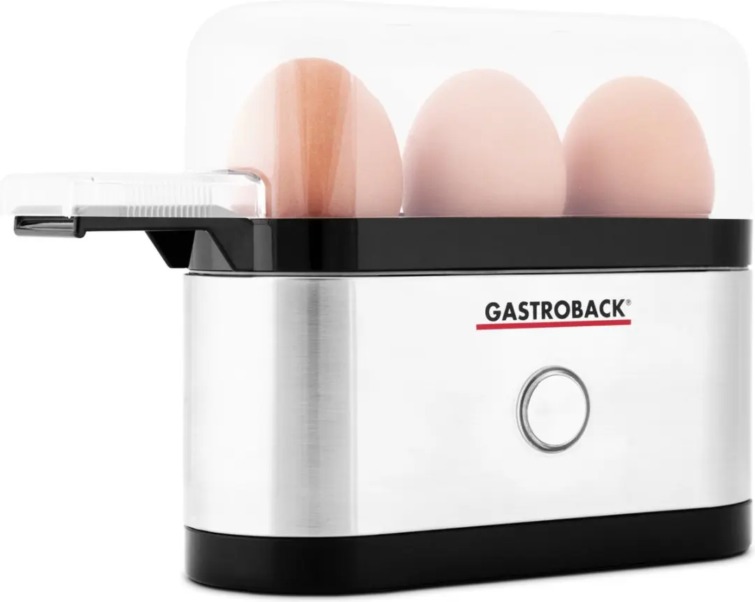 Gastroback Design Mini Eierkoker 350W - 3 Eieren - Zwart/RVS