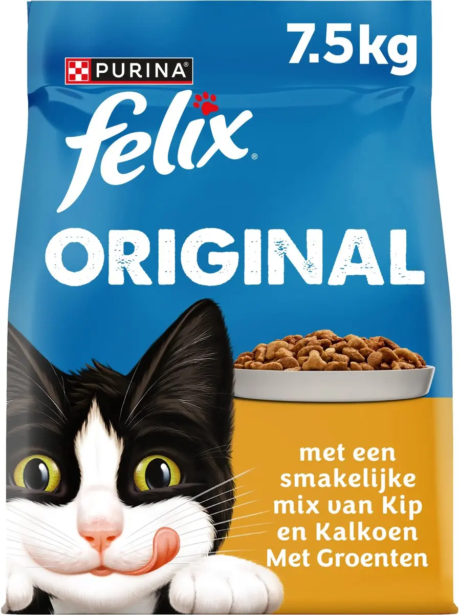 Felix Original Kattenvoer Kip & Kalkoen 7,5kg