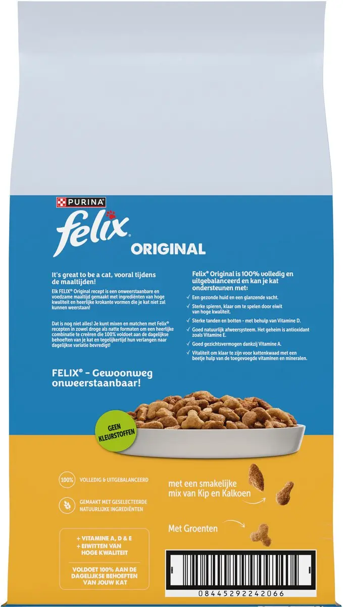 Felix Original Kattenvoer Kip & Kalkoen 7,5kg