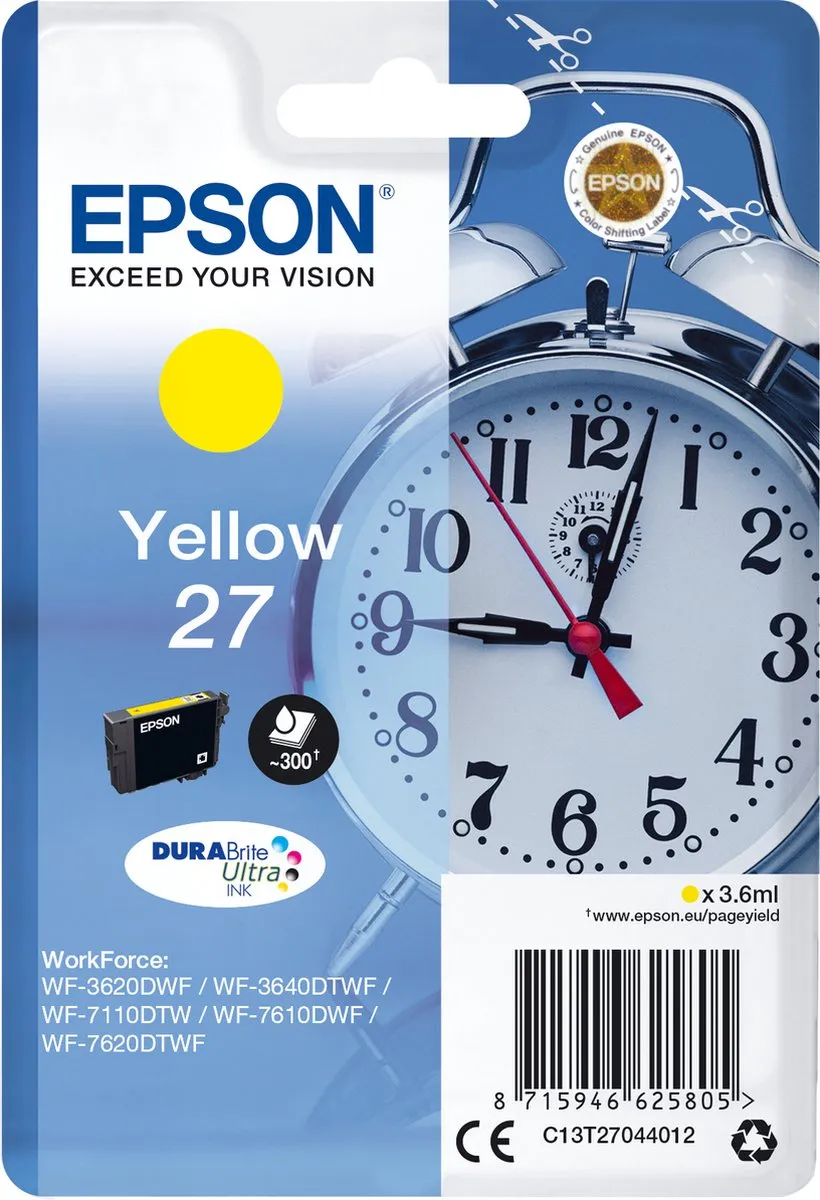 Epson C13T27044010 Inktcartridge Geel - 300 Pagina's