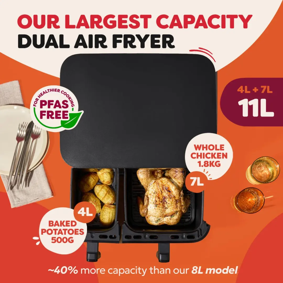 Instant Pot Vortex Dual 11L Airfryer - 2600W - RVS