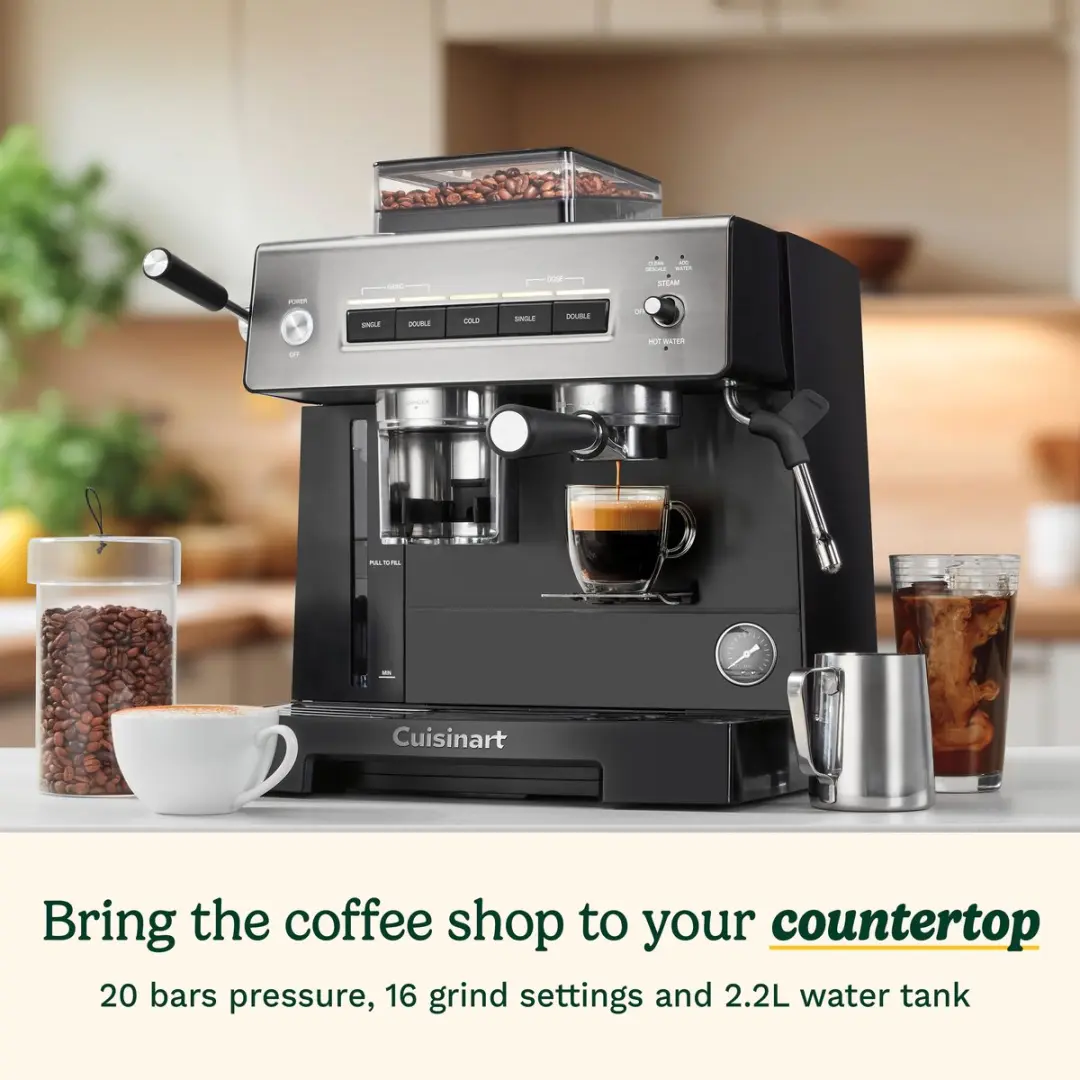 Cuisinart EM640E Espressomachine - 20 Bar - 2,2L - Zilver/Zwart