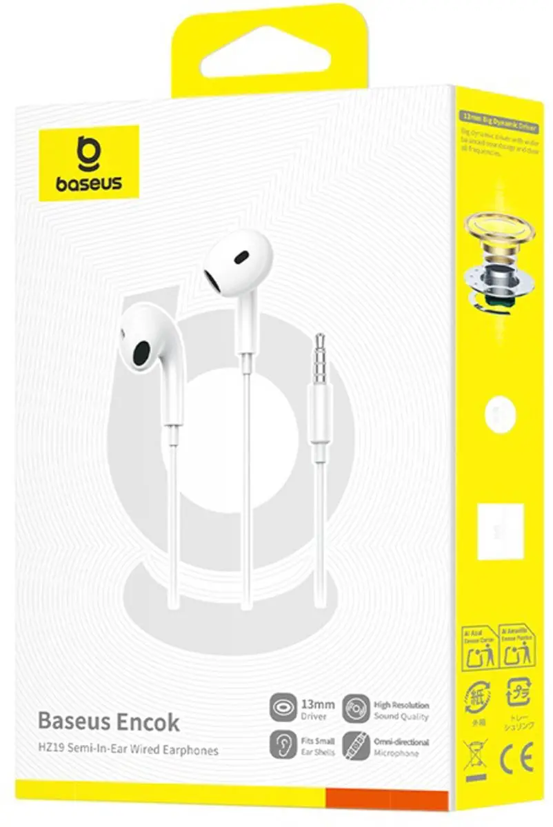 Baseus Encok CZ19 In-Ear Koptelefoon Wit