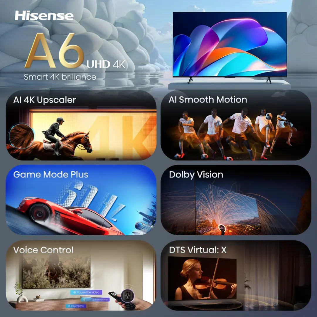 Hisense 43A6S 43 inch SmartTV - 4K DLED - Zwart - afbeelding 6 van 6