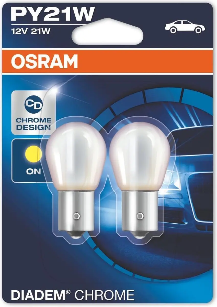Osram Diadem Halogeenlamp BAU15S 12V/21W - 2 Stuks - Amber