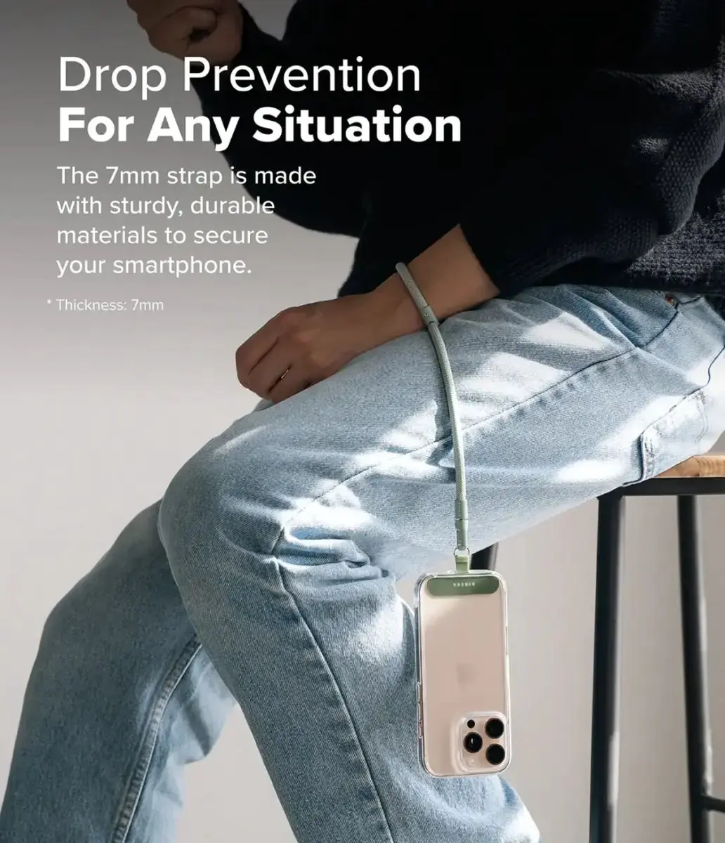 Ringke Holder Link & Flow Hand Strap P-Type - Telefoonkoord Mint - afbeelding 2 van 6
