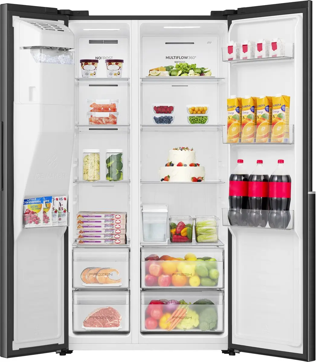 Etna AKV6178IZWA Amerikaanse Koelkast - 528L No-Frost - IJs- en Waterdispenser