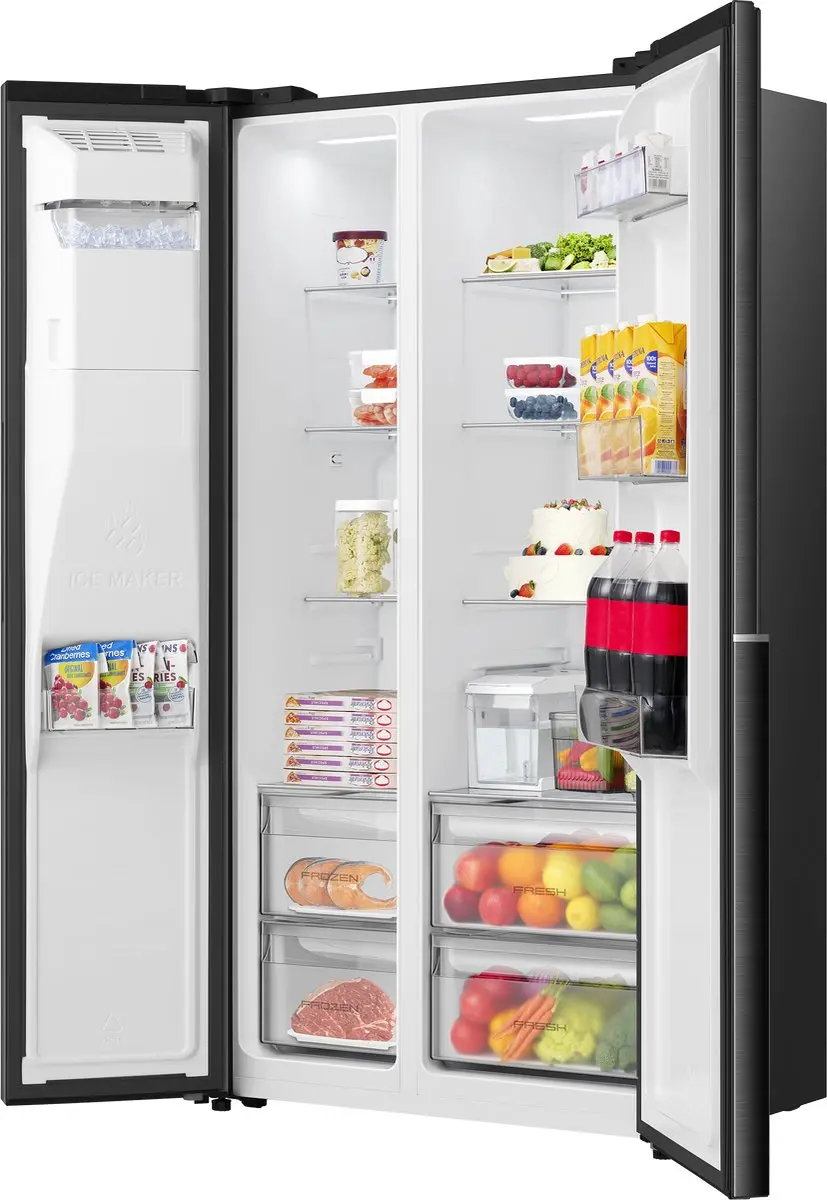 Etna AKV6178IZWA Amerikaanse Koelkast - 528L No-Frost - IJs- en Waterdispenser