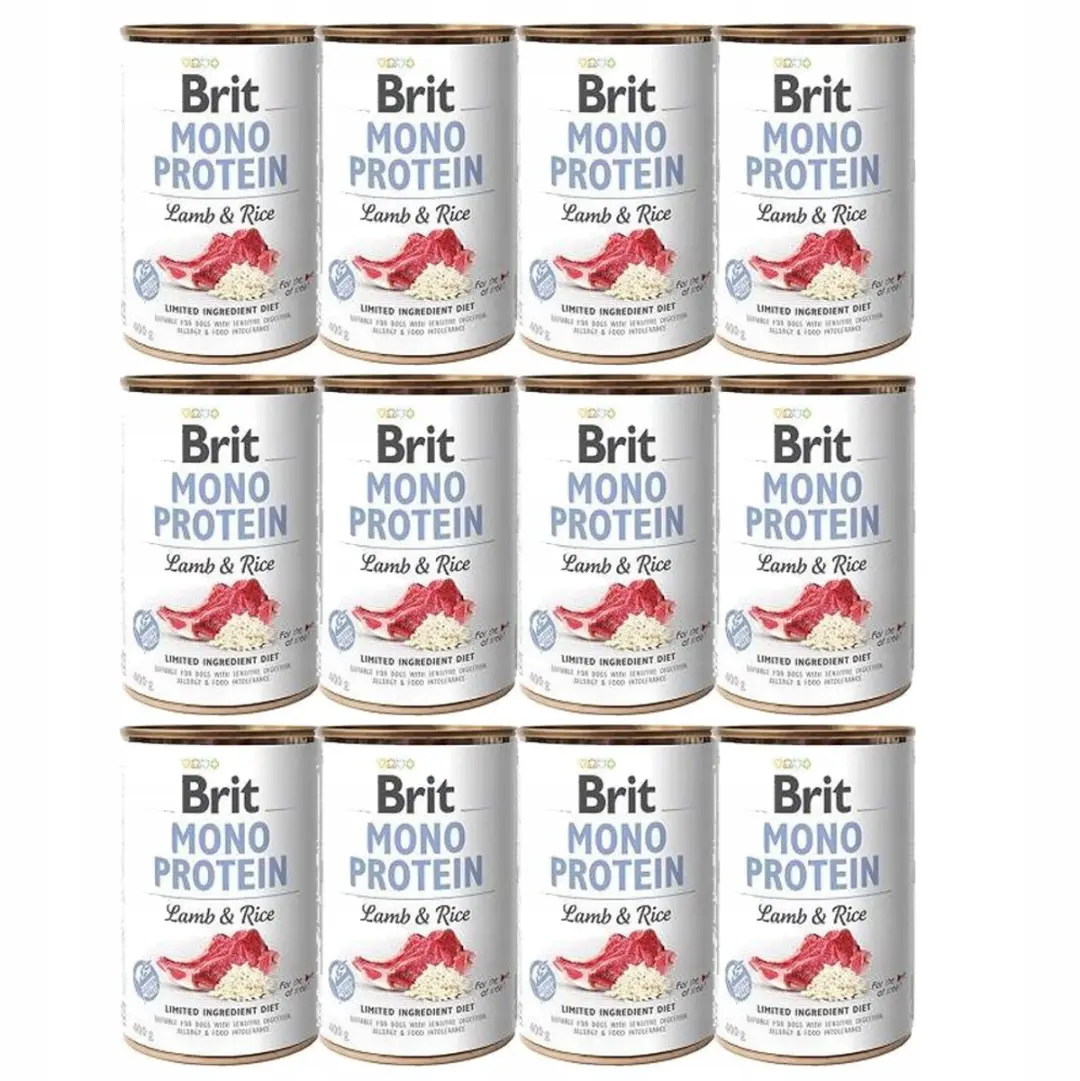 Brit Mono Protein Natvoer Lam & Bruine Rijst 12x400g - afbeelding 3 van 4