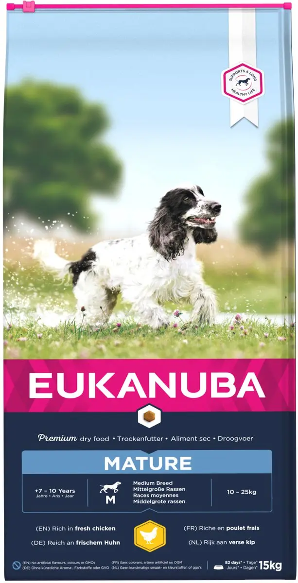 Eukanuba Thriving Mature Medium Breed Hondenvoer - Kip 15kg