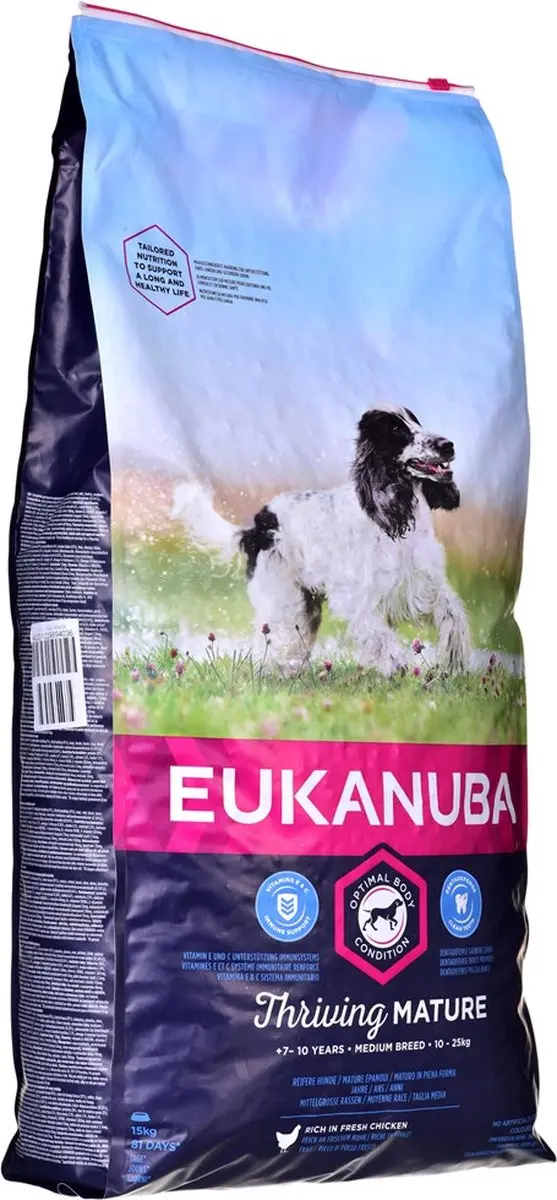 Eukanuba Thriving Mature Medium Breed Hondenvoer - Kip 15kg - afbeelding 5 van 5