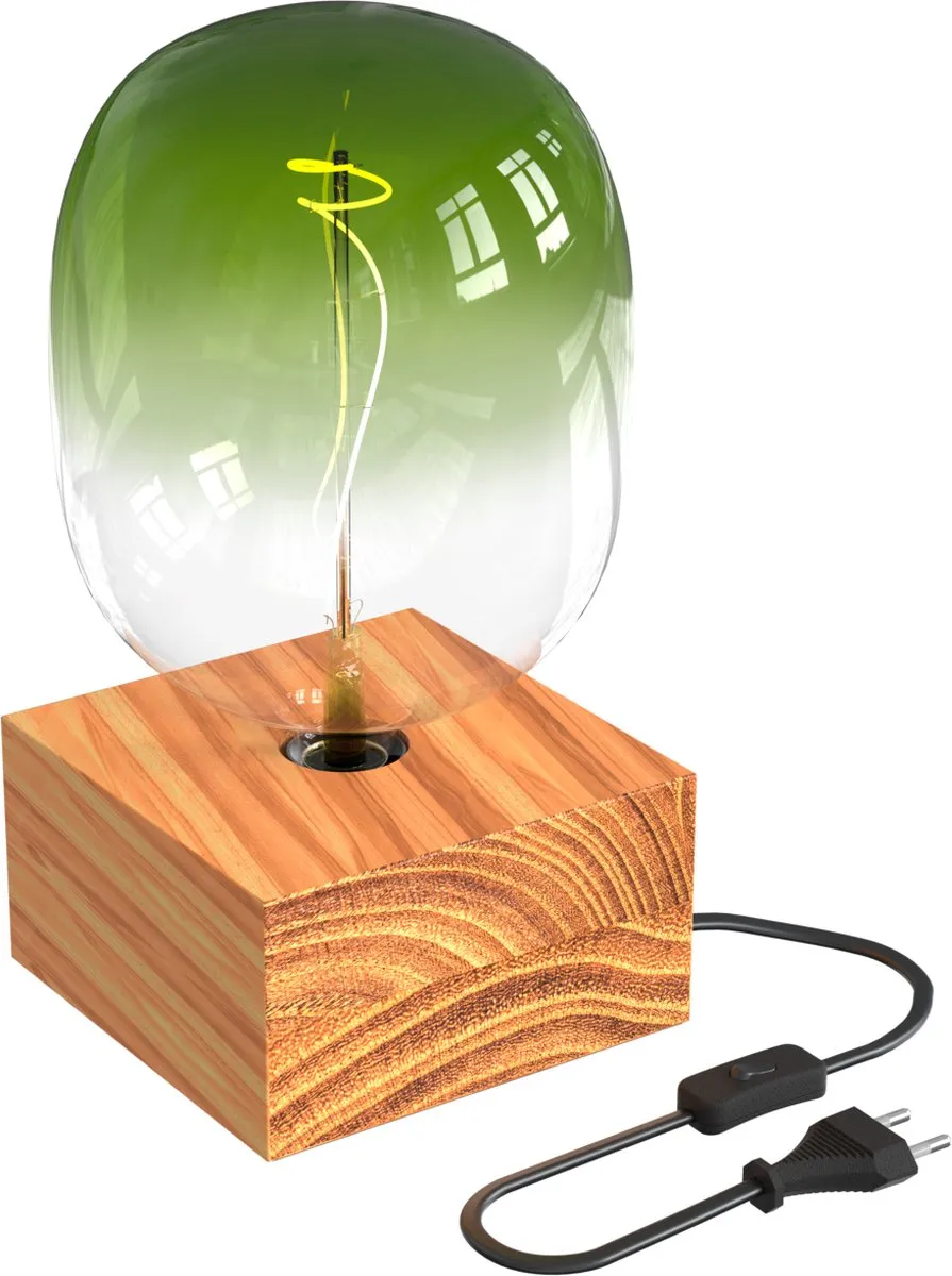 Calex Tafellamp Vierkant E27 FSC Hout