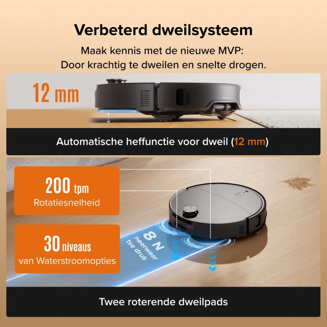 Roborock Qrevo Edge 2 QE2S52-00 Set Robotstofzuiger - 25.000 Pa - Zwart