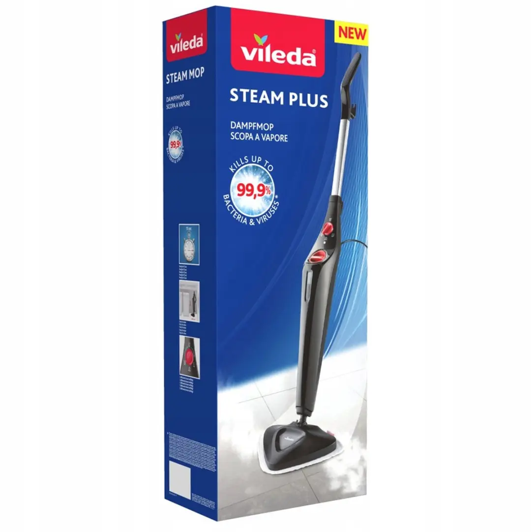 Vileda Steam 3.0 Stoommop 1550W - 400ml - Zwart