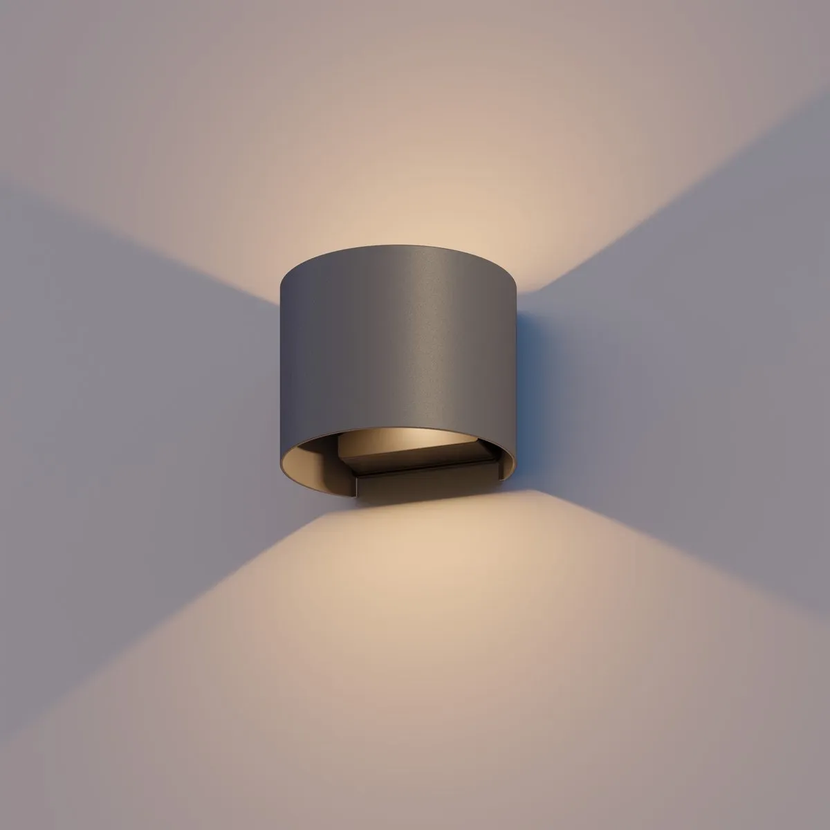 Calex Verona LED Wandlamp Set - 2 Stuks - 7W - Antraciet