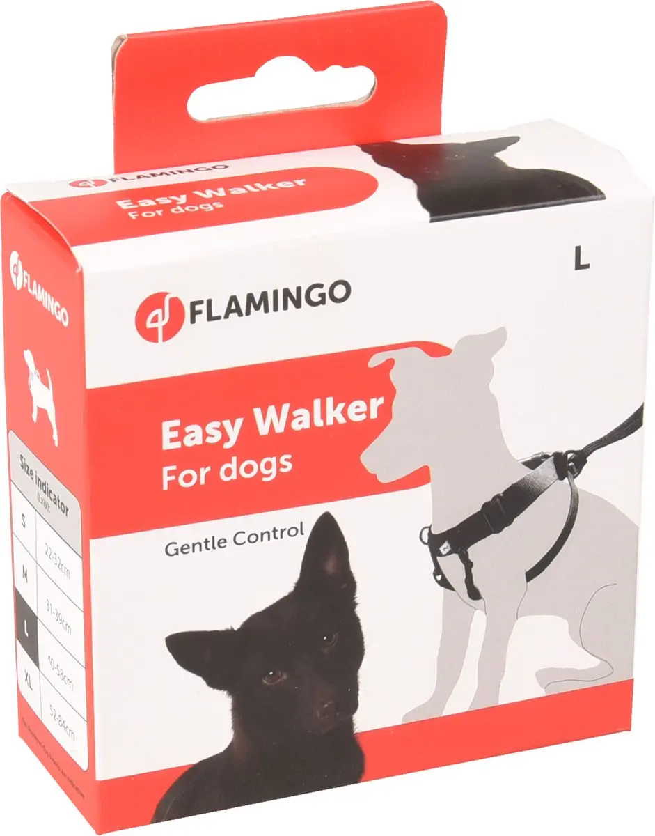 Flamingo Easy Walker XL Hondentuig - Zwart