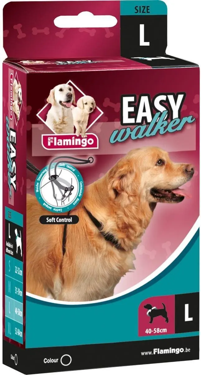 Flamingo Easy Walker XL Hondentuig - Zwart