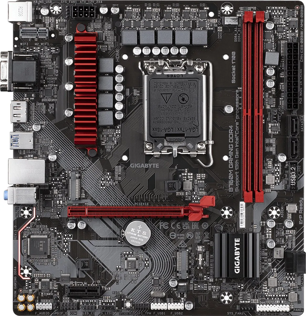 Gigabyte B760M GAMING DDR4 Moederbord - Micro ATX - afbeelding 6 van 6