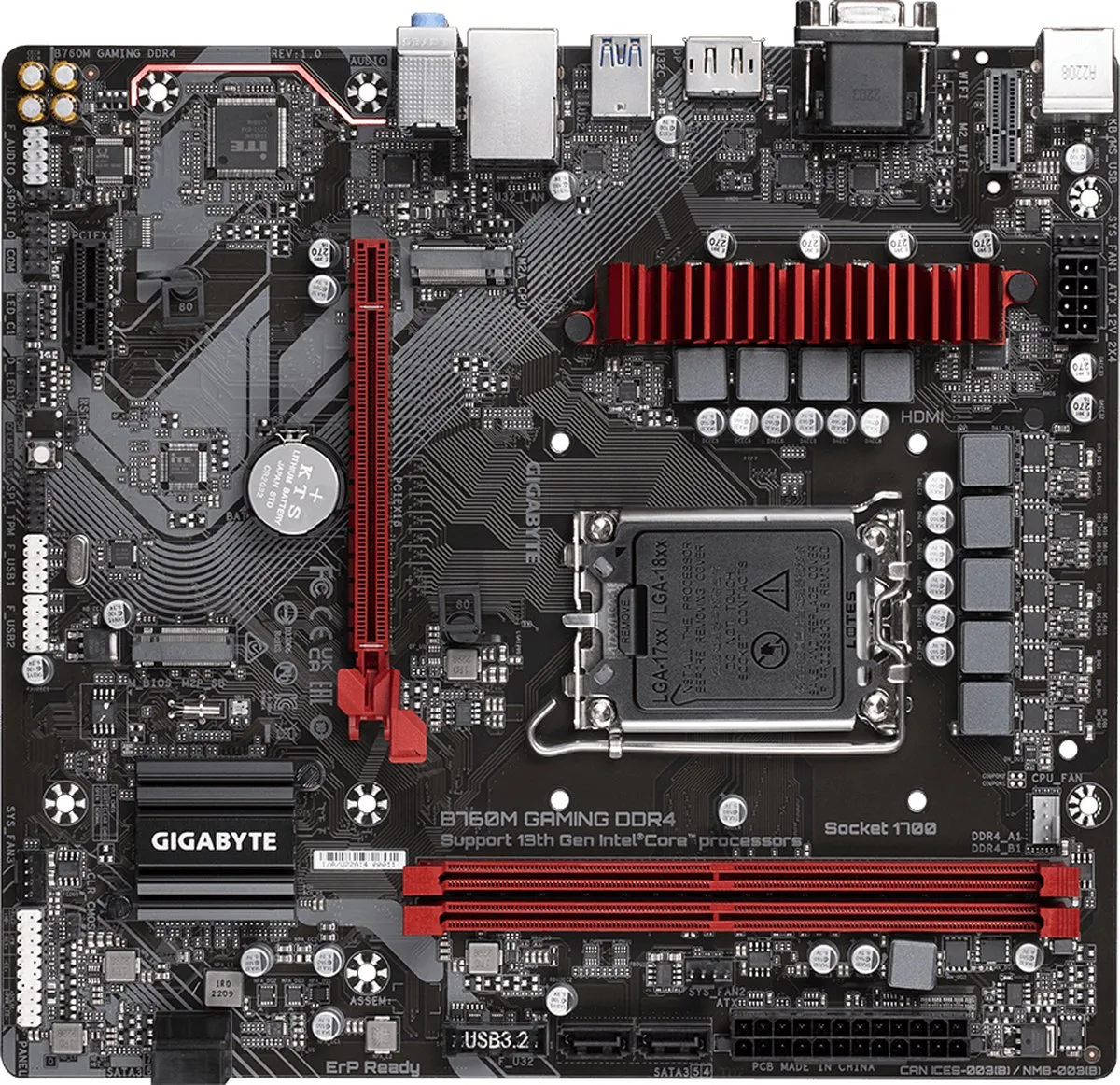 Gigabyte B760M GAMING DDR4 Moederbord - Micro ATX - afbeelding 4 van 6