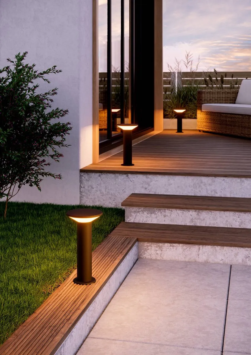 Eglo Rigosa Sokkellamp Buiten LED 10W - 35cm - Zwart/Wit