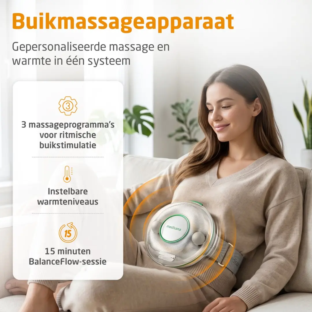 Medisana BM 100 Buikmassageapparaat - 2 Warmtestanden - Wit - afbeelding 6 van 6