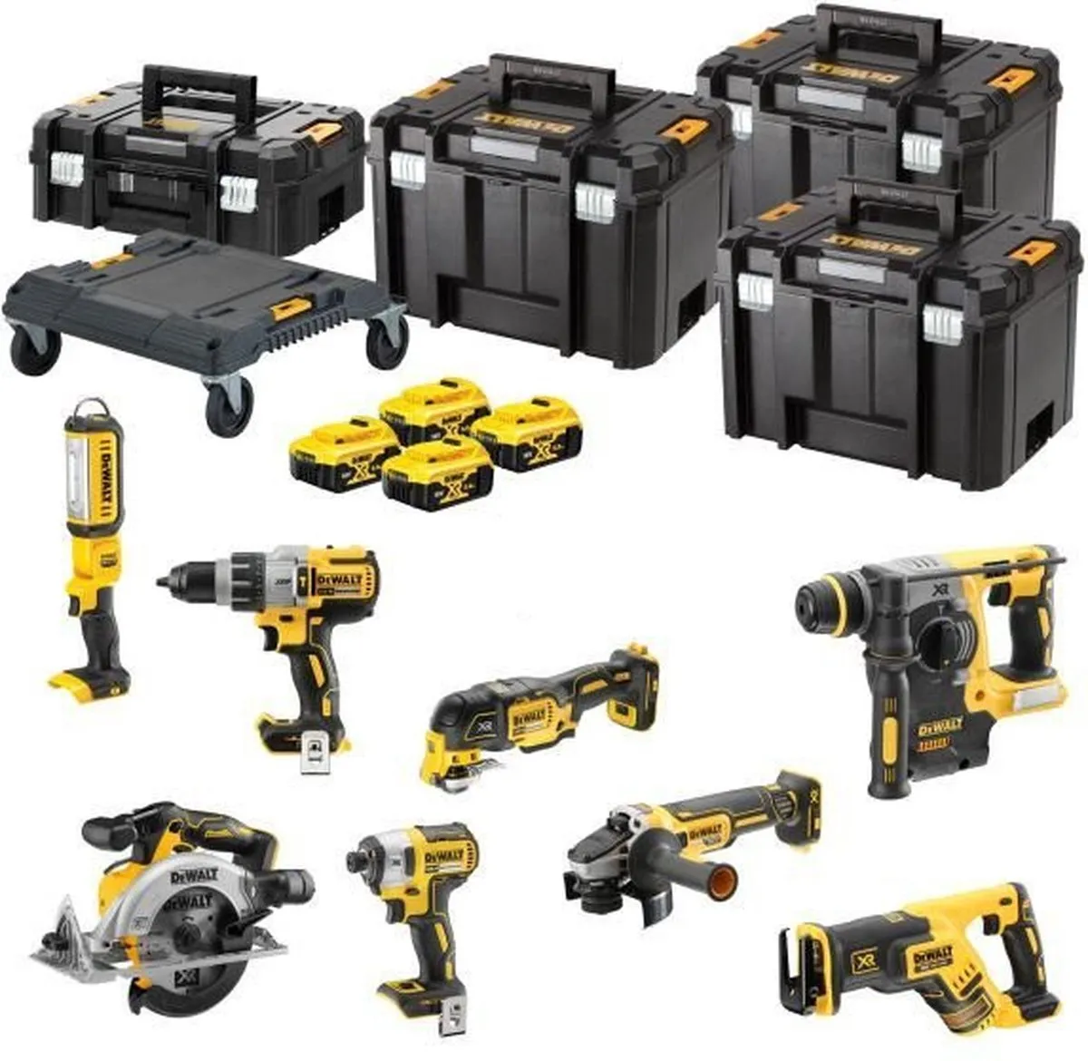 DeWalt DCK853P4T Accu Combiset 18V XR Brushless - 8-delig - 4 Accu's