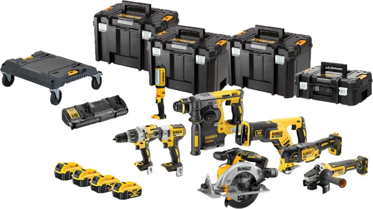DeWalt DCK853P4T Accu Combiset 18V XR Brushless - 8-delig - 4 Accu's