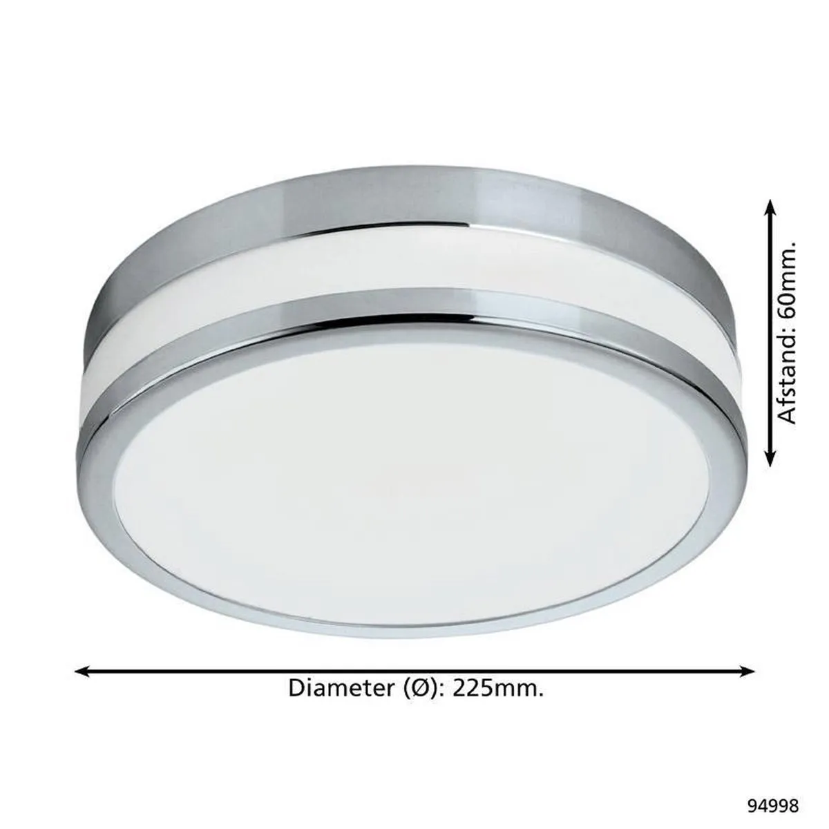 Eglo Batholino Led Palermo Wandlamp - Ø22,5cm - Chroom/Wit - afbeelding 6 van 6