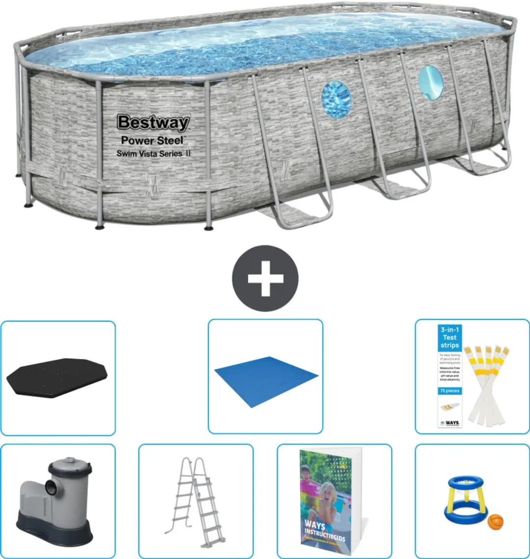 Bestway Ovaal Power Steel Swim Vista Zwembad 549x274cm