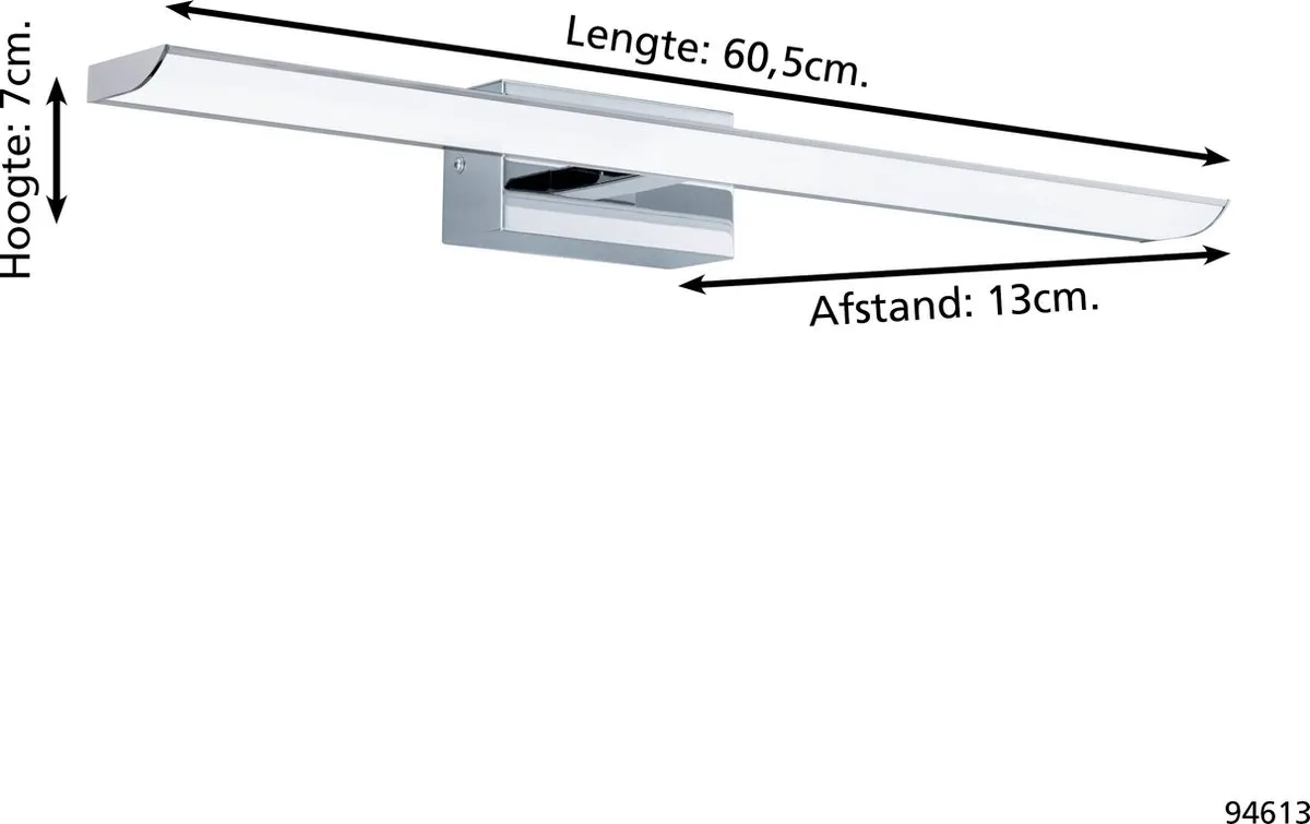 Eglo Tabiano Wandlamp LED 60,5cm - Grijs/Wit - afbeelding 6 van 6