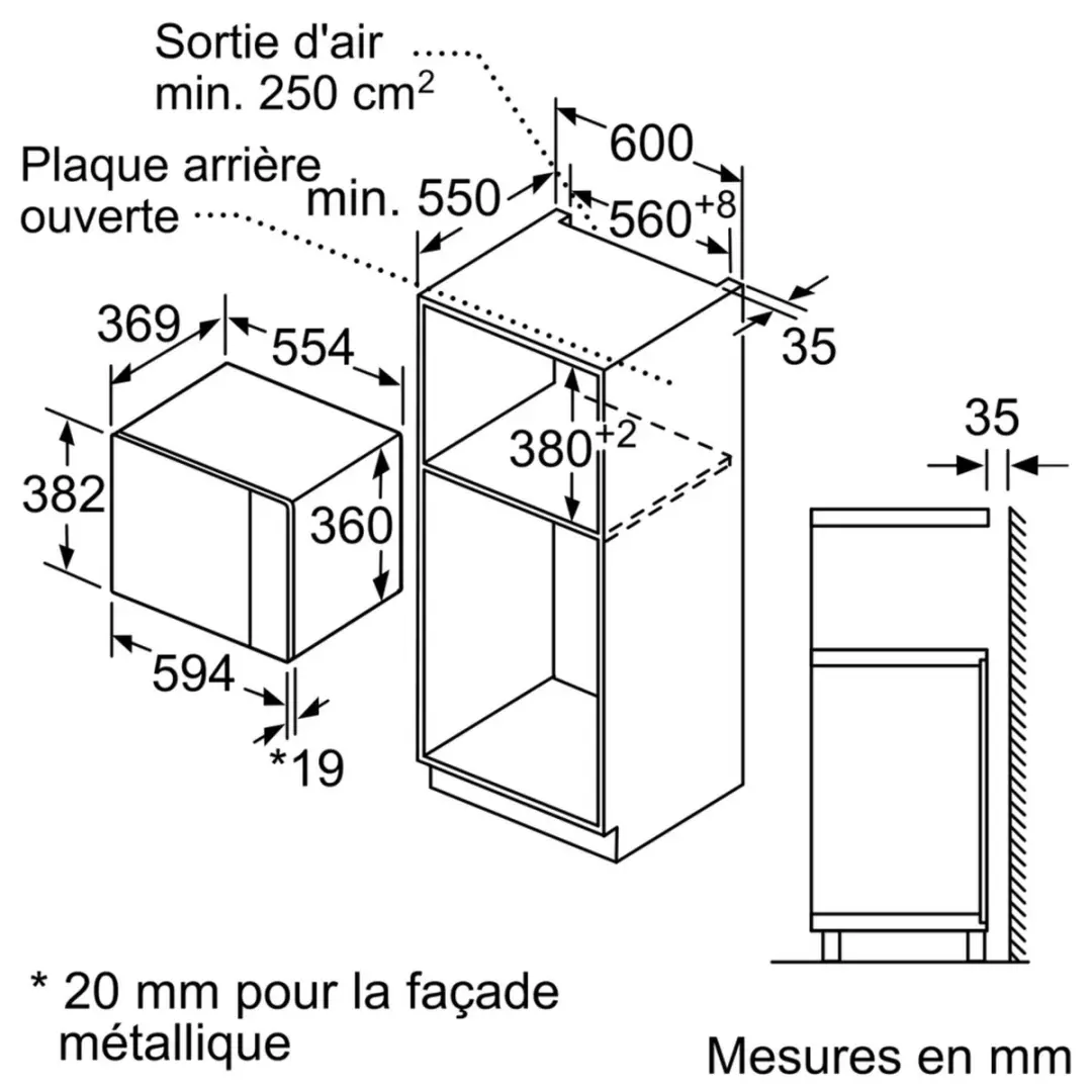 Bosch Serie 4 BFL553MS0 Inbouw Magnetron 25L - 900W - Roestvrijstaal - afbeelding 3 van 4