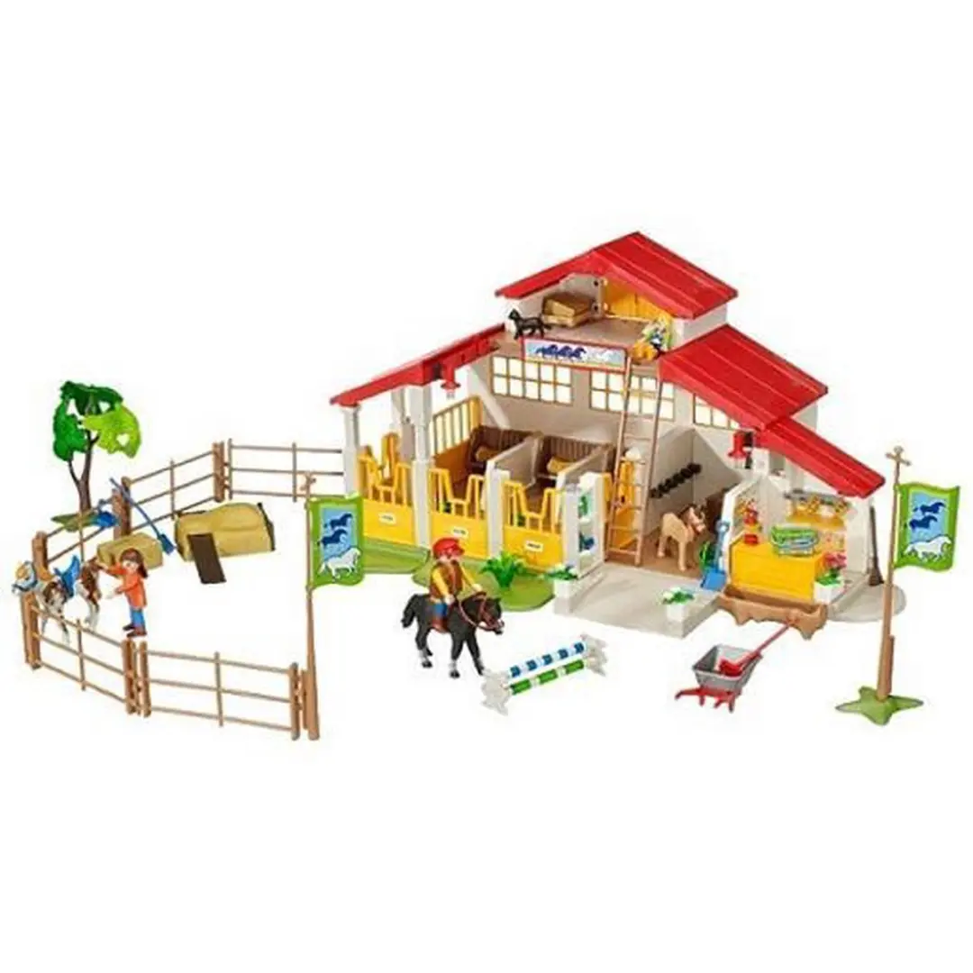 Playmobil Paardenstal 4190 - Rood/Wit/Geel - afbeelding 2 van 3