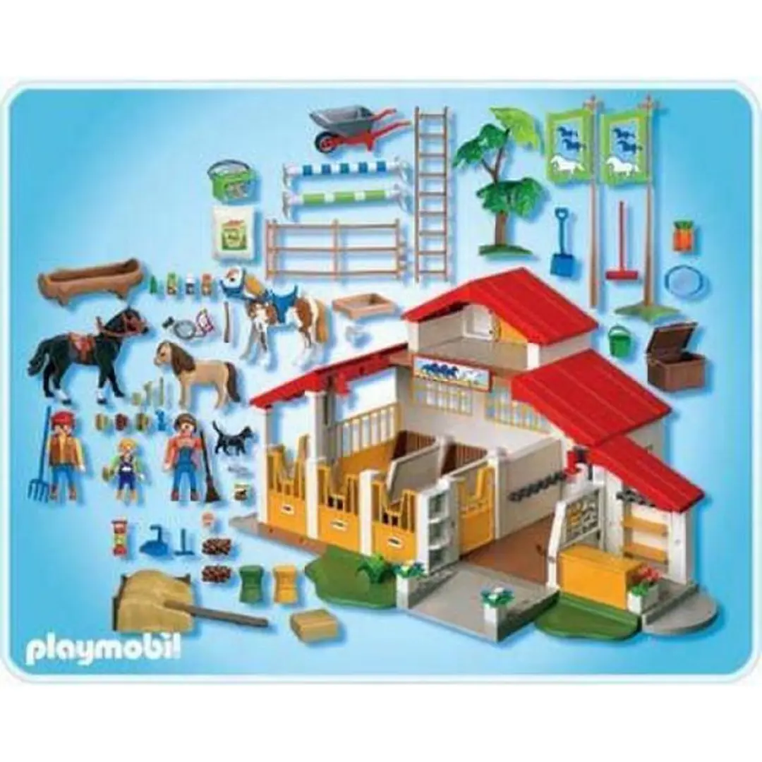 Playmobil Paardenstal 4190 - Rood/Wit/Geel - afbeelding 3 van 3