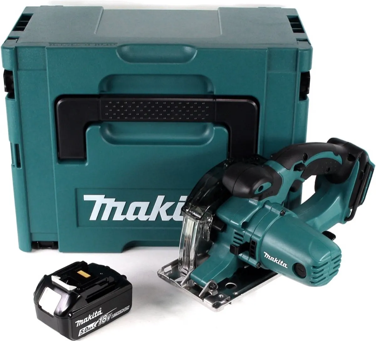 Makita DCS 552 T1J Accu Handcirkelzaag 136mm - 5,0 Ah + Zaagblad & Bril - afbeelding 4 van 5