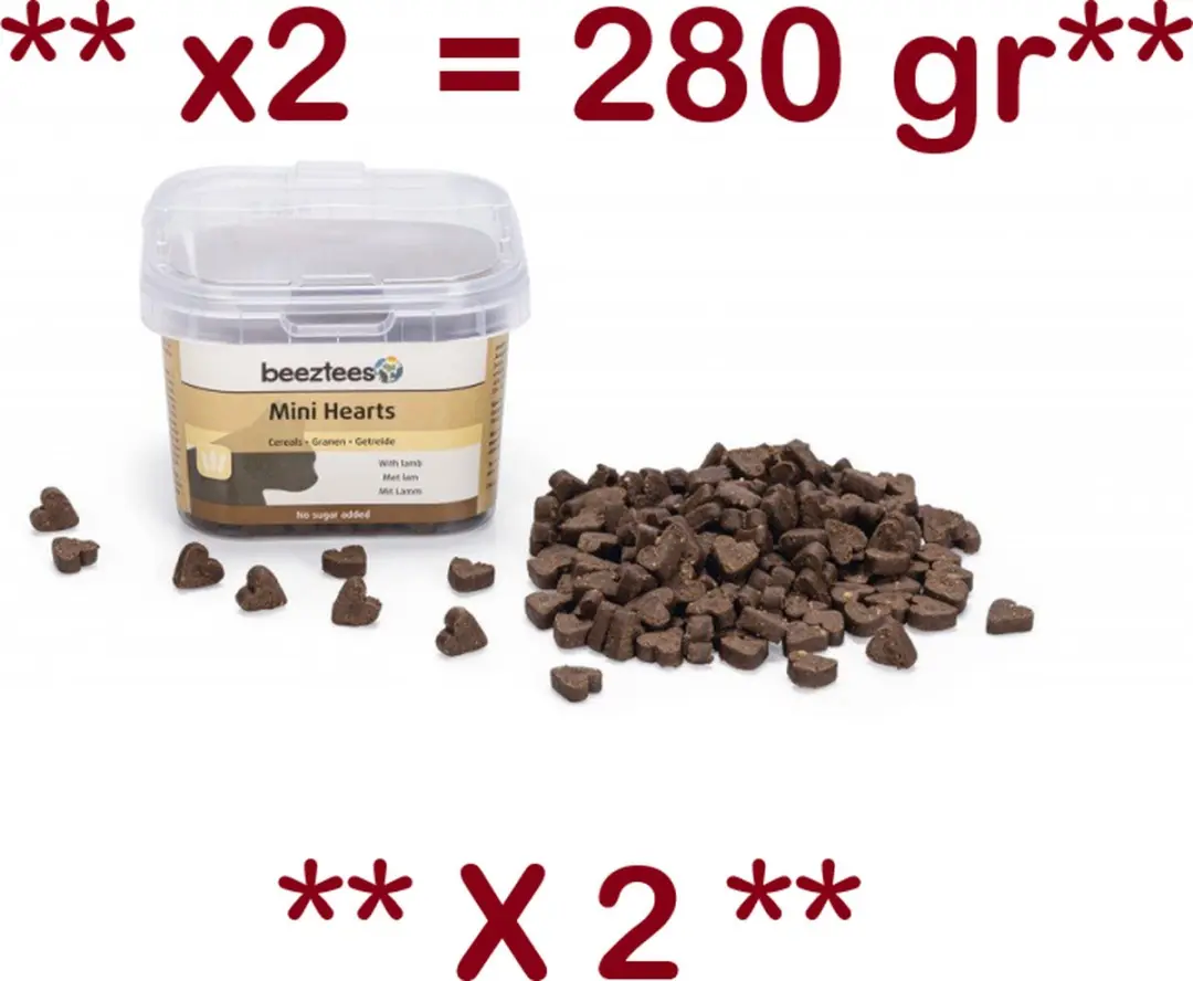 Beeztees Katten Snack Mini Hearts Lam 280g