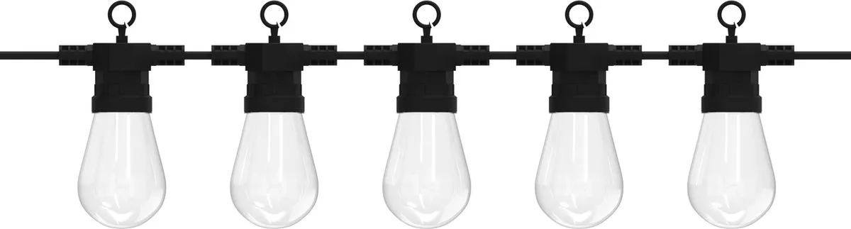 Calex Lichtsnoer 10m - Lichtslinger voor Buiten - Tuinverlichting - Terrasverlichting Warm Wit Licht