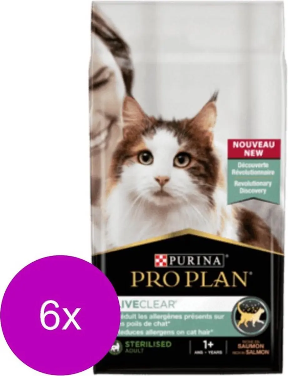 Pro Plan LiveClear Sterilised Adult Kattenvoer Zalm - 6x1.4kg