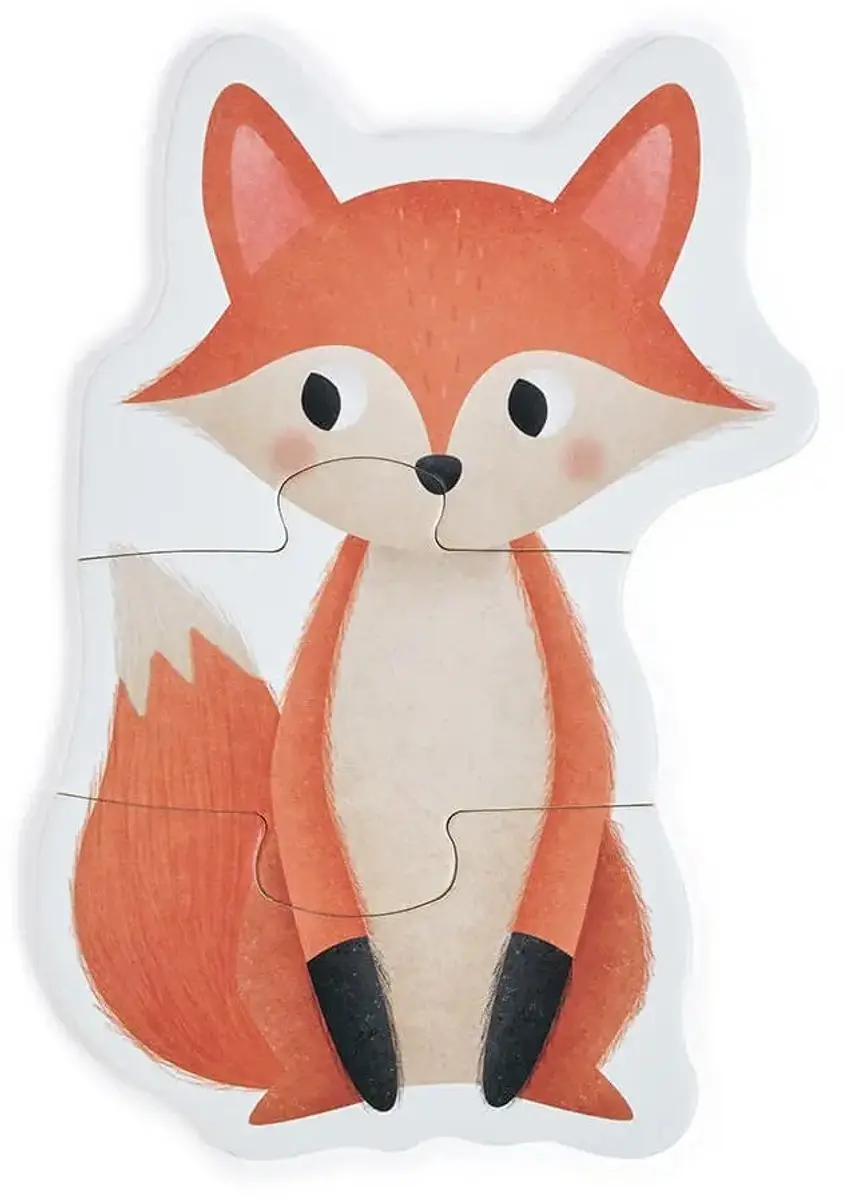 Eurekakids Bosdieren Puzzels 4-in-1 - 18 Stuks - Oranje - afbeelding 6 van 6