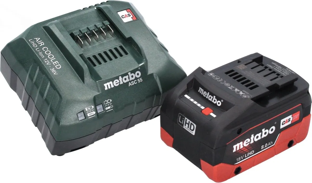 Metabo W 18 LT BL 11-125 Haakse Slijper 125mm - 1x 8.0Ah Accu + Lader - afbeelding 3 van 5